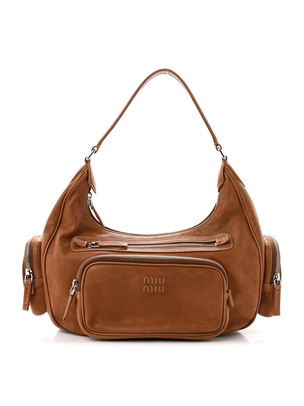 Miu Nappa Pocket Top Handle Bag #373383M29B